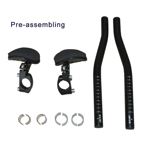 Adjustable Bike Rest Handlebar TT Bar 31.8mm Aero Bar for road and mountain bikes, pre-assembled parts with cushioned pads and clamps
