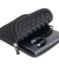 External CD DVD Drive For Laptop And Mac With Case USB 3 Type-C Plug And Play For Reading Burning And Watching CDs And DVDs On The Go Wide Compatibility Compact Portable Design in black zip case with USB-A and USB-C cable