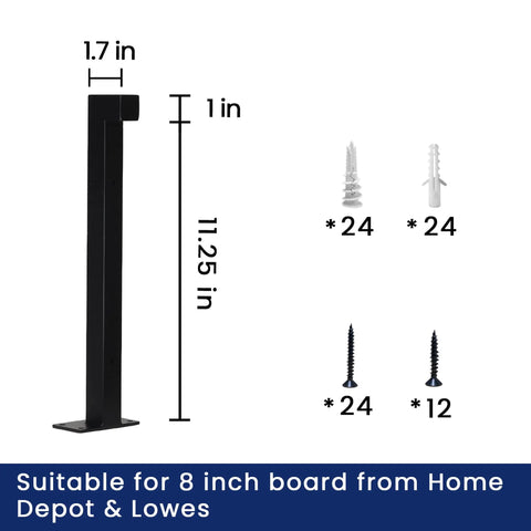 Six Pack Heavy Duty Shelf Brackets 5mm Thick 6 Inch Wall Mounted Industrial Metal Shelf Supports Black Iron Finish