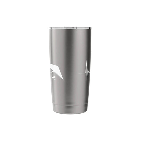 Hang Gliding Heartbeat Pulse Line EKG Stainless Steel Insulated Tumbler For Sky Aces, Adrenaline Junkies, And Cloud Riders
