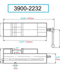 Detailed technical drawing of Heavy Duty 6 Inch Precision Machine Vise With Lock Fixed Downward Clamp For Cnc Mills dimensions.