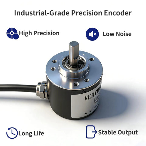 Incremental Magnetic Rotary Encoder 38Mm OD With 6Mm Shaft ABZ Push Pull Output 100 400 600 PPR for precision and speed feedback.