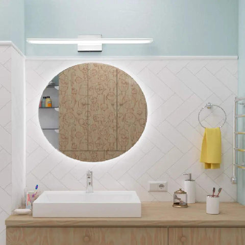 30 Inch Vanity Light Bar Over Mirror LED Chrome Bathroom Lighting 16W 6000K Cool White Acrylic Wall Fixture in bathroom