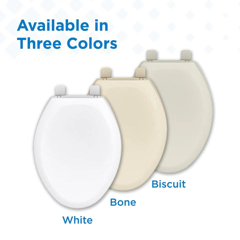 White Soft Close Elongated Toilet Seat With Sturdy Adjustable Bolts For Snug Bowl Fit Quiet Slow Closing Lid Smooth Glide Design That Kicks Loud Slamming To The Curb