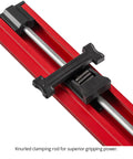No Sweat Precision Rail And Clamp For Circular Saw And Router With Dual Fence Guide Made In Usa features a knurled clamping rod for secure grip.