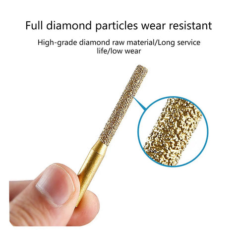 Golden Brazed Metal Router Bit For Marble Stone Grinders with diamond particles for efficient stone trimming.