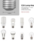 E26 lamp head with various light bulbs displayed, showcasing compatibility for ZEORIVAX Rattan Pendant Light Fixture Bohemian Chandelier.