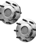 Beefy Front Wheel Bearing And Hub Assembly Pair For Ford Super Duty 2WD Replacement Kit Driver And Passenger Sides. Front View.