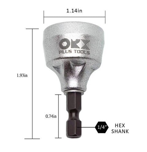 External Deburring Chamfer Tool With HSS Blade For No Fuss Burr Cleanup Quick Release Shank and 1/4 Hex Shank Dimensions