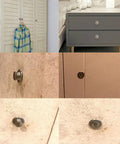 Embedded Retractable Spring Cabinet Knobs Set Zinc Alloy Hidden Drawer Pulls 4 Pack Brushed Finish For Cabinets Installed