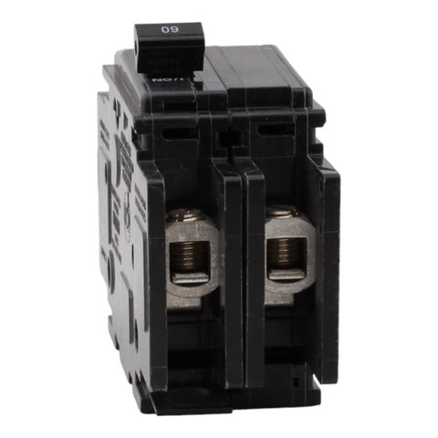 QOU260 Miniature Circuit Breaker 120/240V 60 Amp 1 Phase 4 Pole Nema 3R Rated, side view showing terminals