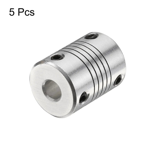 5 Pack Aluminum Alloy Shaft Couplings 6.35mm To 6.35mm Flexible Motor Coupler For CNC Machines And 3D Printers shown