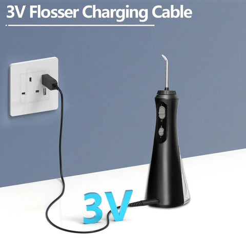 Replacement Water Flosser Charger For Cordless Models WP360 WP360C WP360W WP440 WP400 WP440C WP450 WP462 WP462W And WF Series USB Charging Cable 5ft Power Adapter connected to flosser