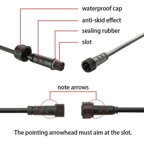 Connector details of Outdoor RGB Deck Lights 30 Pack Waterproof Recessed 12V Low Voltage LED With Remote And App Control