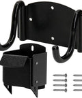 Heavy Duty Wheelbarrow Storage Bracket With Wall Mount Black Sturdy 80 Lb Capacity Outdoor Garden And Workshop Space Saver Holder