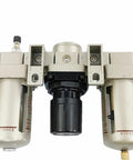 3/8 Inch Pneumatic FRL Air Filter Regulator Combination Kit With AF3000 AR3000 AL3000 Source Treatment Unit, front view