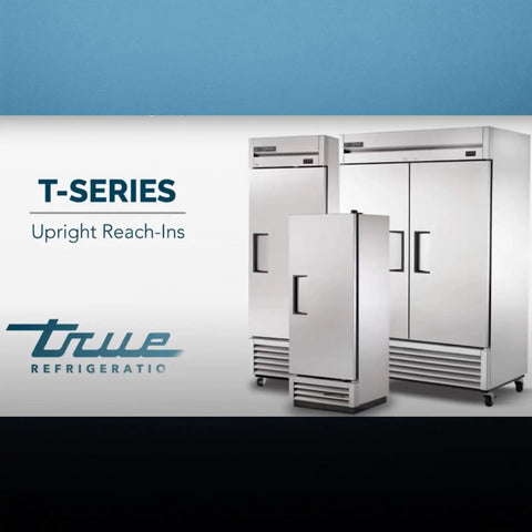 Commercial Reach In Freezer With Solid Swing Door Keeps Things Frosty Down To Ten Below Zero Fahrenheit R290 Hydrocarbon Compressor Delivers Serious Cold And Lowers Utility Bills For Every Bustling Back Of House, showing three upright reach-in freezer units.