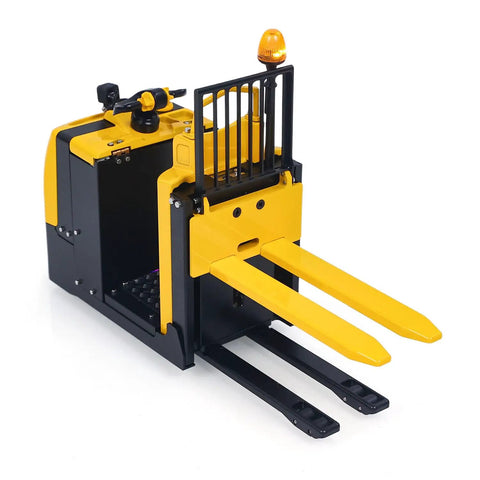 Wheelfun RTR Metal 1/14 Electric Remote Control Forklift MO55 showcasing solid steel body and precision steering features.