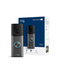 Premium Battery Powered Smart Doorbell Camera With Crisp Retinal 4K Footage, Dead On 10x Zoom, legit night vision, displayed with packaging.