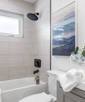 Bathroom with Genta LX Posi-Temp Valve Trim Kit Replacement Matte Black Finish, shower and bath setup, modern decor