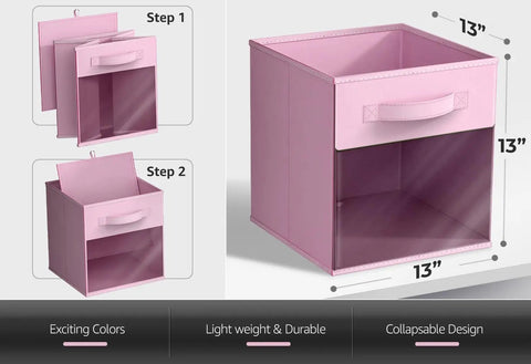 Total Game Changer Storage Bins With Clear View Panels, Foldable Pop Up Organizers, 13 Inch Pastel Multi Color Six Pack Set For Closet Decluttering And Home Organization