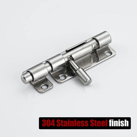 Heavy Duty 4 Inch Barrel Bolt Lock In 304 Stainless Steel For Doors Cabinets And Gates With Padlock Hole Thick 1.4mm Silver HBB120 P2