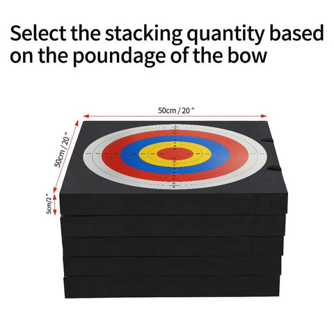 Stacked 20 Inch Square Archery Target With Rope Handle Lightweight High Density EVA Foam Practice Target For Curved Longbows