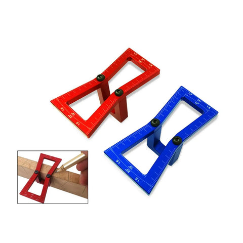 Top Shelf Aluminum Dovetail Marker Tool For Heavy Duty Woodworking Crafts And Shop Projects Slick Precision Guide Red and Blue Tools with Ruler