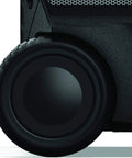 Close-up of wheel on Rockin Roller 270 Portable Indoor Outdoor Bluetooth Speaker With 200 Watts Power 270 Degree Sound And Up To 100 Hours