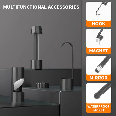 No Sweat Setup 1920P HD Endoscope Camera Flexible Borescope Inspection Wire With Hella Sharp 8 Adjustable Led Lights Rad Viewing For All Older Apple Ios Gadgets And Home Gear Only with multifunctional accessories; mirror, hook, magnet, and waterproof jacket.