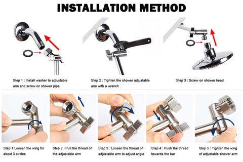 Adjustable Shower Arm Universal Connection And 11 Inch Extension Arm With Tilt Easy Install Anti Leak Chrome Finish For Most Showers Upgrade Your Shower Game With A Strong Downpour