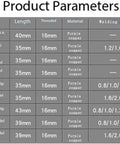 Product parameters table for Pro Grade Copper Tip Attachment For Portable Laser Welding Gun Wire Guide Nozzle Set 1.2mm 10 Pack