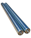 Heavy Duty Galvanized Steel Gravity Conveyor Rollers 22 Inch By With 1.5 In Diameter Ball Bearing Rodillo For Material Handling 2 pack close-up.