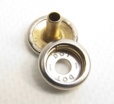Longer Post Snap Fasteners For Leather And Thick Fabrics Or Carpet By DOT Brand Nickel Plated Brass Set Includes Caps Sockets Studs And Posts