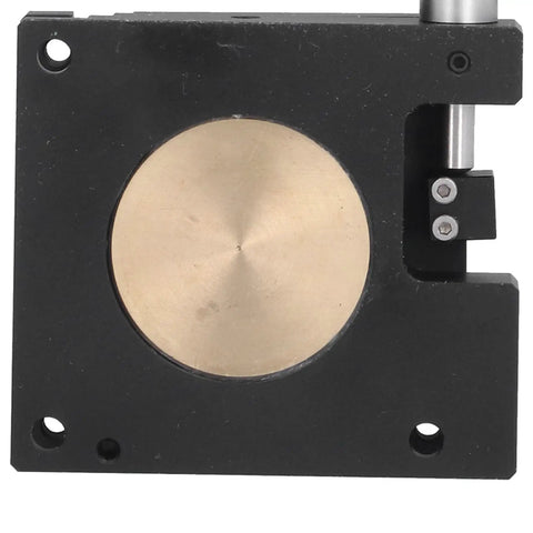 RF A60 Linear Stage Translation Platform with Manual Angle Square Micrometer, top view, 60x60mm cross roller, aluminum alloy