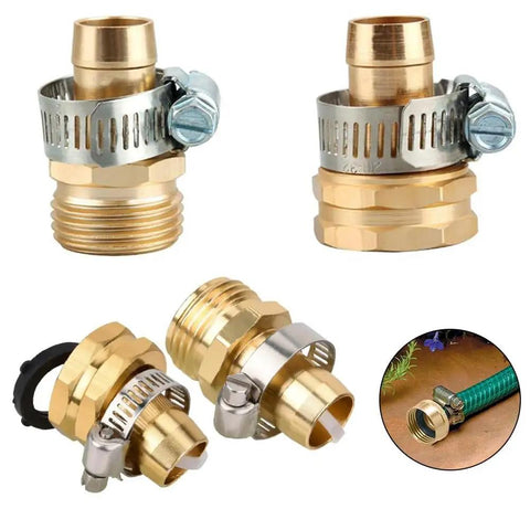 Top Shred 3/4 Inch Garden Hose Repair Mender Kit With Stainless Steel Clamps For Quick Irrigation System Fixes And No Dripping Water Connections, brass hose connector with clamp