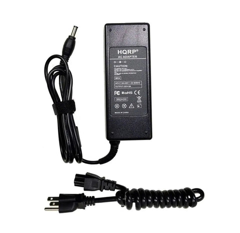 12V 5A AC Adapter Power Supply For Sceptre E And C Series Monitors, black power brick with coiled power cables.