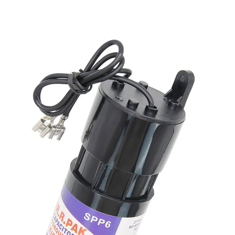 Close-up of SPP6 Hard Start Capacitor Super Boost Kit For Air Conditioners Increases Compressor Starting Torque By 500 Percent