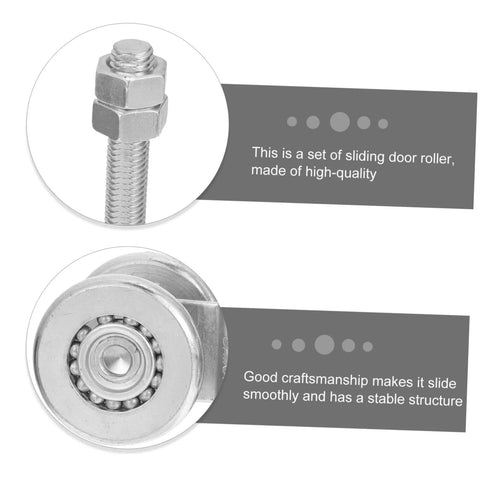 Close-up of Heavy Duty Sliding Door Wheel Set With Steel Track Roller For Barn Doors And Wardrobes