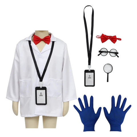 Kids Scientist Costume Set With Lab Coat ID Badge And Matching Accessories For Role Play Dress Up Realistic Doctor Lab Look