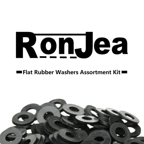 200-Piece Flat Rubber Washer Set For Bolts Faucets Screws Garden Hose And Plumbing Black Rubber Gaskets Five-Size Assortment Durable SBR Material Leakproof Cushioned Seals