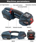 Heavy Duty Cordless Electric Strapping Machine For Pet And Pp Bands With Lithium Battery, side view showing handle and buttons.