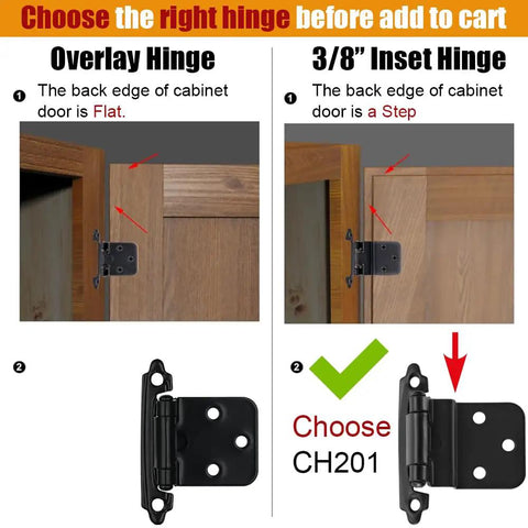 Inset Cabinet Door Hinges Three Eighths Inch Matte Black 20 Pack Flush Face Mount For Cupboard And Kitchen Cabinets diagram