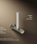 Avid Vertical Toilet Paper Holder in Brushed Nickel Finish No Fuss Quick Change Sleek Modern Bathroom Accessory