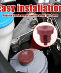 Top Shelf Power Steering Reservoir Cap Set Built Tough For Honda Vehicles Hydraulic Reservoir Lid Replacement 53697SB3952 rustic red cap on power steering pump