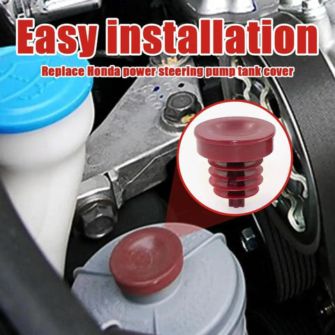 Top Shelf Power Steering Reservoir Cap Set Built Tough For Honda Vehicles Hydraulic Reservoir Lid Replacement 53697SB3952 rustic red cap on power steering pump