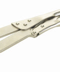 Pro Grade Universal Pulley Holder Locking Pliers with extended forks, adjustable tool for pulleys, clutch hubs, flywheels, gears