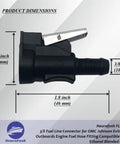 3/8 Inch Fuel Line Connector for OMC Johnson Evinrude Outboard Engines, 10mm Fuel Hose Fitting, Ethanol Blend Ready