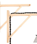 Heavy Duty Wall Mount Wooden Brackets For Pendant Lights And Sconces, solid wood, featuring black braided cord and glass lamp.