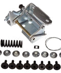 Badass Heavy Duty Two Piece Front Door Hinge Set For GMC K1500 1988 Through 1999 with metal parts, bolts, and spring.